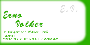 erno volker business card