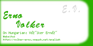 erno volker business card